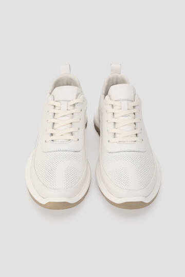 ERKEK BEYAZ HAKİKİ DERİ EVA TABAN BAĞCIKLI SNEAKER AYAKKABI - 4