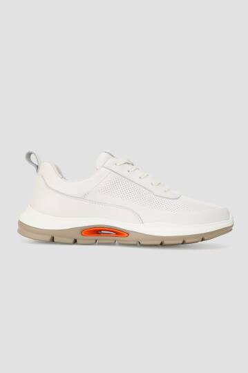 ERKEK BEYAZ HAKİKİ DERİ EVA TABAN BAĞCIKLI SNEAKER AYAKKABI - 5