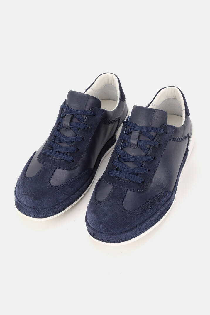 ERKEK LACİVERT SÜET HAKİKİ DOĞAL DERİ SNEAKER AYAKKABI - 2
