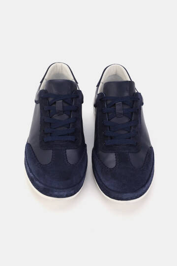 ERKEK LACİVERT SÜET HAKİKİ DOĞAL DERİ SNEAKER AYAKKABI - 4