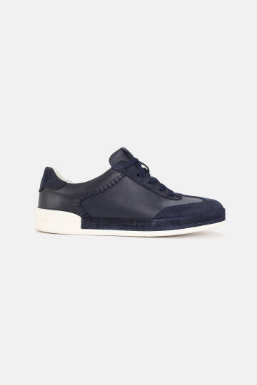 ERKEK LACİVERT SÜET HAKİKİ DOĞAL DERİ SNEAKER AYAKKABI - 5