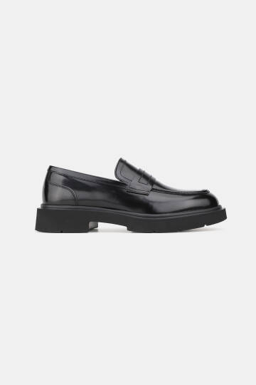 ERKEK SİYAH AÇMA HAKİKİ DOĞAL DERİ EVA TABAN 39-45 NUMARA LOAFER AYAKKABI - 5