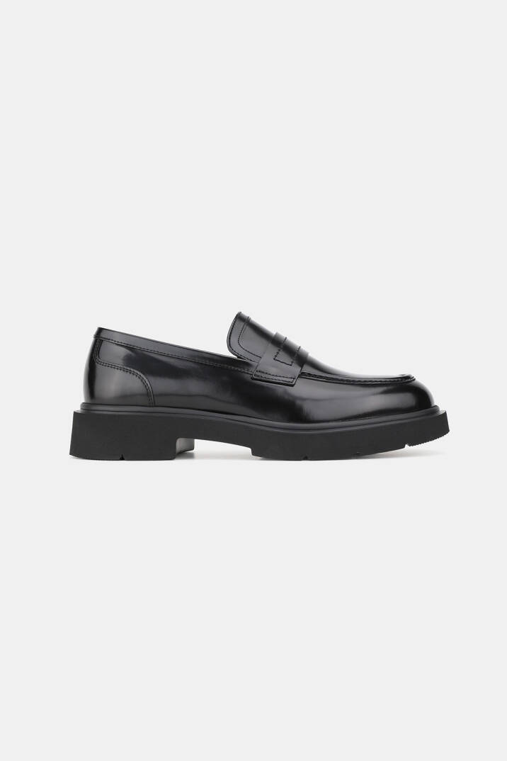 ERKEK SİYAH AÇMA HAKİKİ DOĞAL DERİ EVA TABAN 39-45 NUMARA LOAFER AYAKKABI - 5