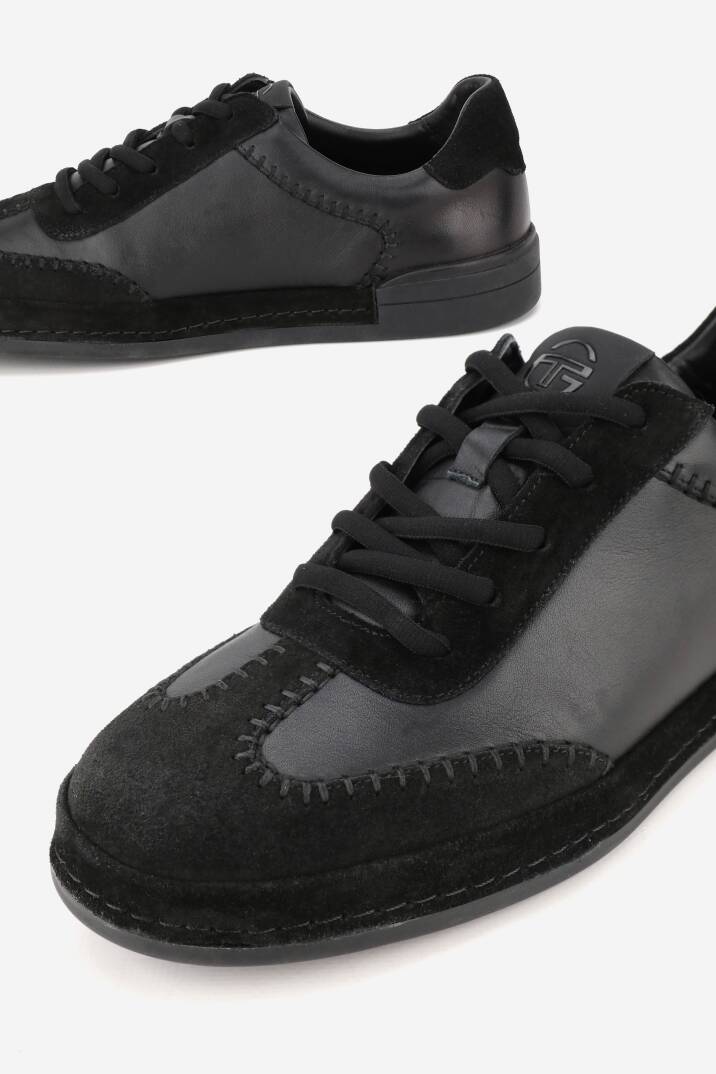 ERKEK SİYAH SÜET HAKİKİ DOĞAL DERİ SNEAKER AYAKKABI - 3