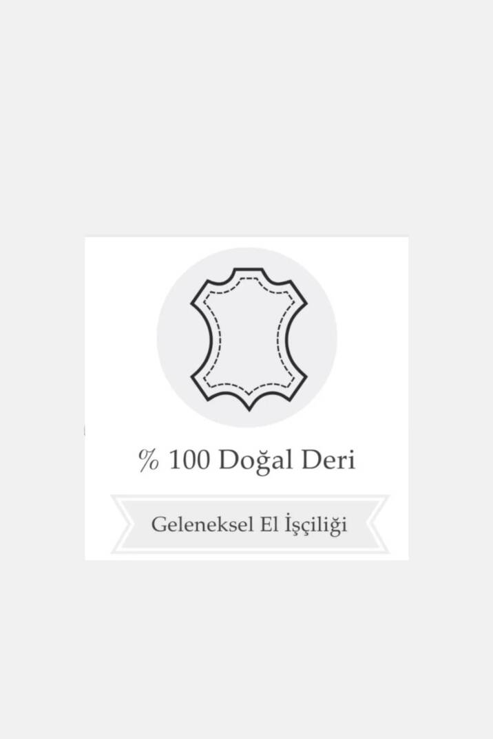 KADIN BEJ HAKİKİ DOĞAL DERİ 35-41 NUMARA ARKASI AÇIK TOPUKLU AYAKKABI - 6