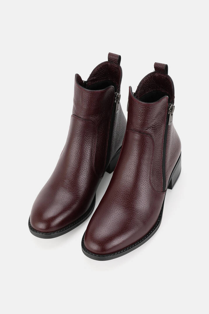 KADIN BORDO HAKİKİ DOĞAL DERİ 36-41 NUMARA BOT & BOOTİE - 2