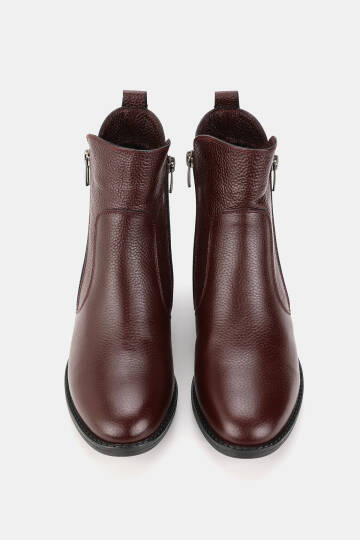 KADIN BORDO HAKİKİ DOĞAL DERİ 36-41 NUMARA BOT & BOOTİE - 4