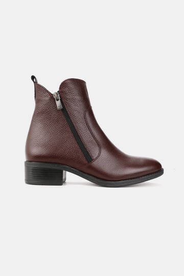KADIN BORDO HAKİKİ DOĞAL DERİ 36-41 NUMARA BOT & BOOTİE - 5