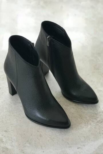 Kadın Siyah Hakiki Deri 35-40 Numara Bot & Bootie - 2