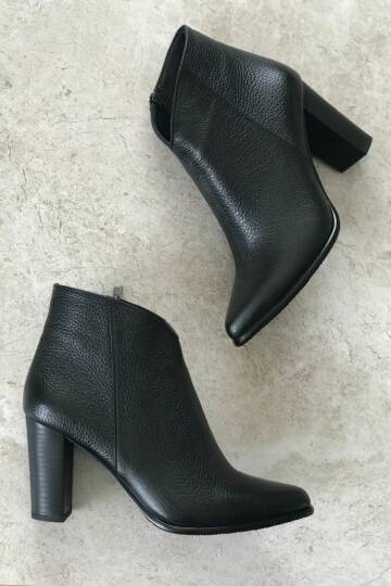 Kadın Siyah Hakiki Deri 35-40 Numara Bot & Bootie - 3
