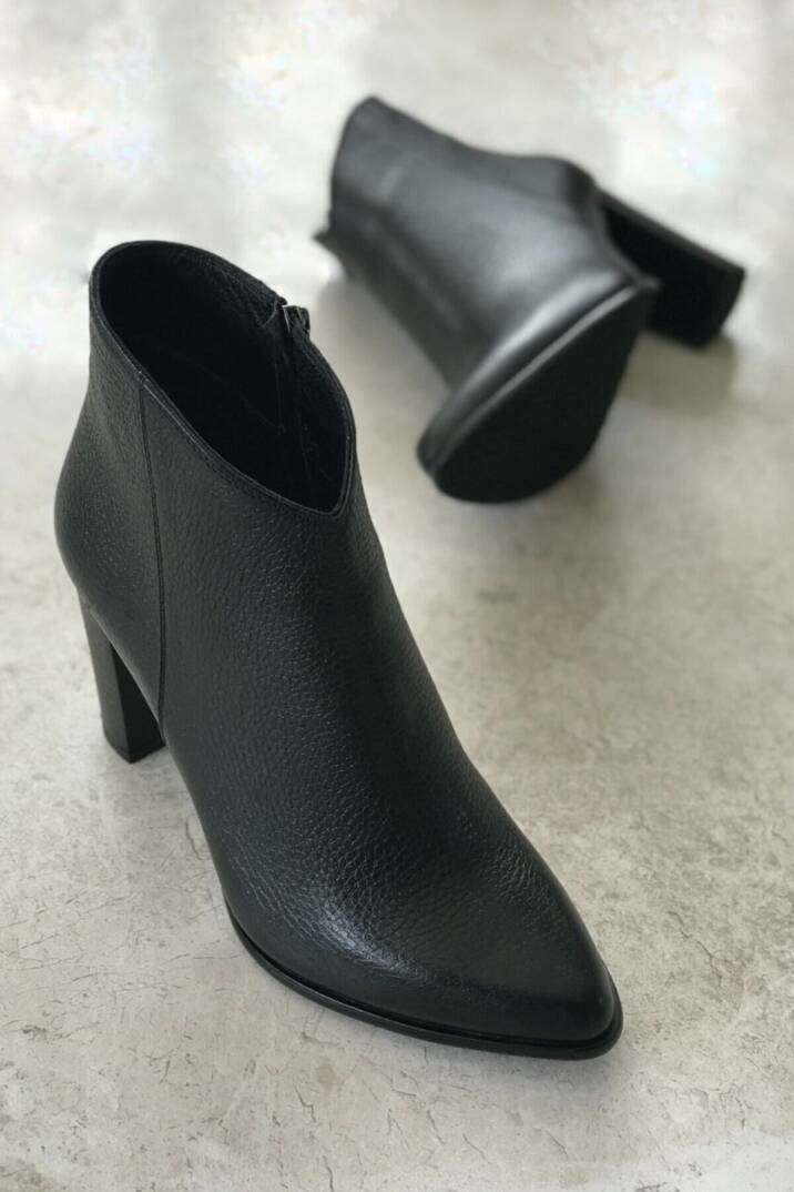 Kadın Siyah Hakiki Deri 35-40 Numara Bot & Bootie - 4
