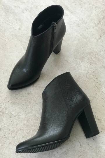 Kadın Siyah Hakiki Deri 35-40 Numara Bot & Bootie - 5